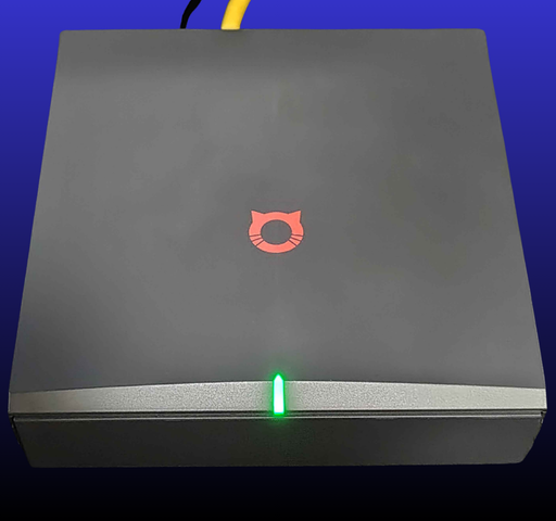 Bobcat 300 with green LED showing PiLoader OS is running