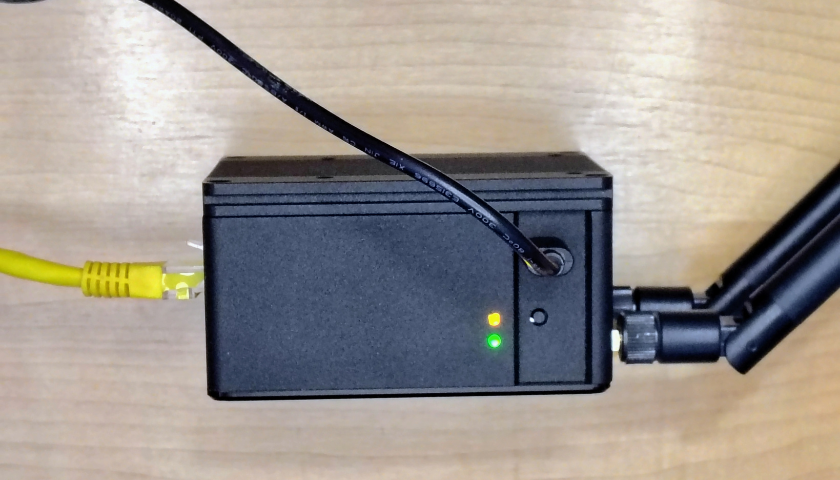 Reassembled Nebra running PiLoader OS, green LED lit